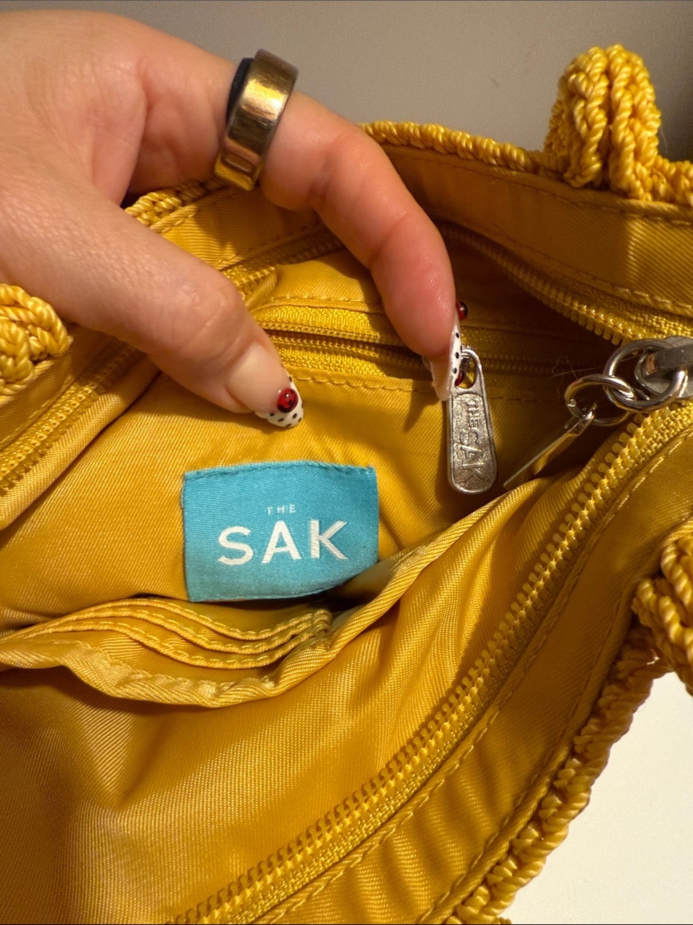 The Sak Handwoven Mustard Tote in Golden Yellow - Picture 2 of 3